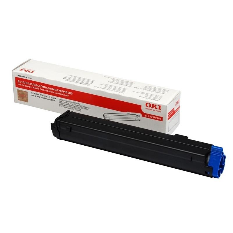 TONER ORIGINAL OKI B410D/DN,B430D/DN,B440DN/MB460L/ MB470L TONER 3.5K 43979102