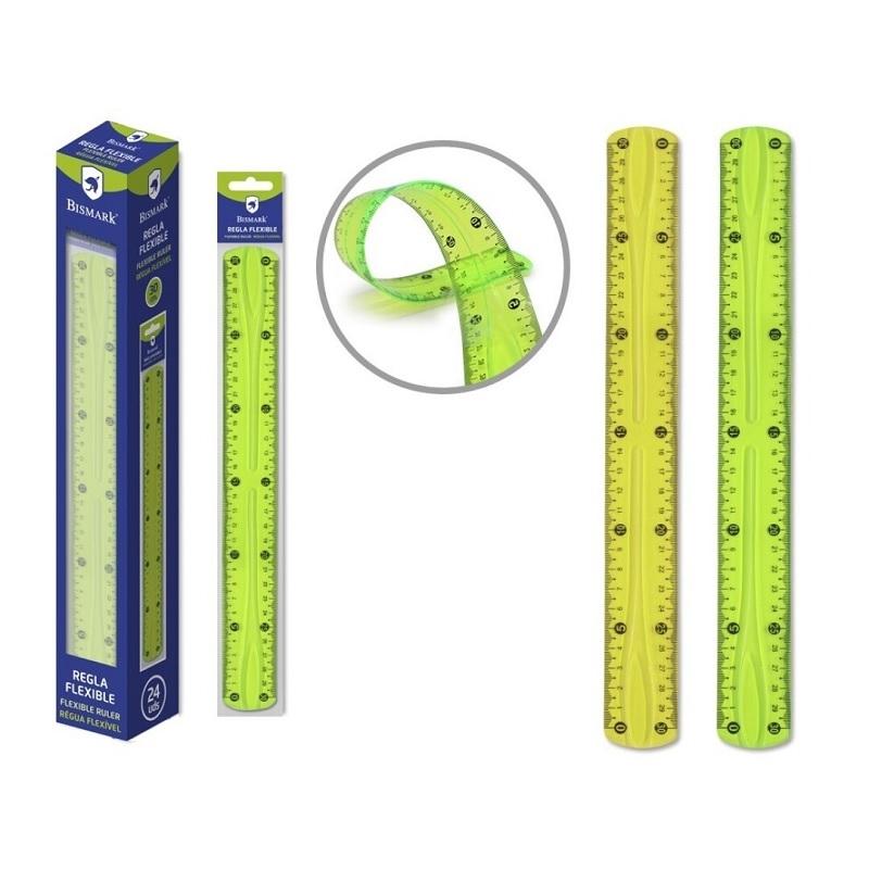 REGLA PLASTICO 30cms. FLEXIBLE COLORES REF.324739