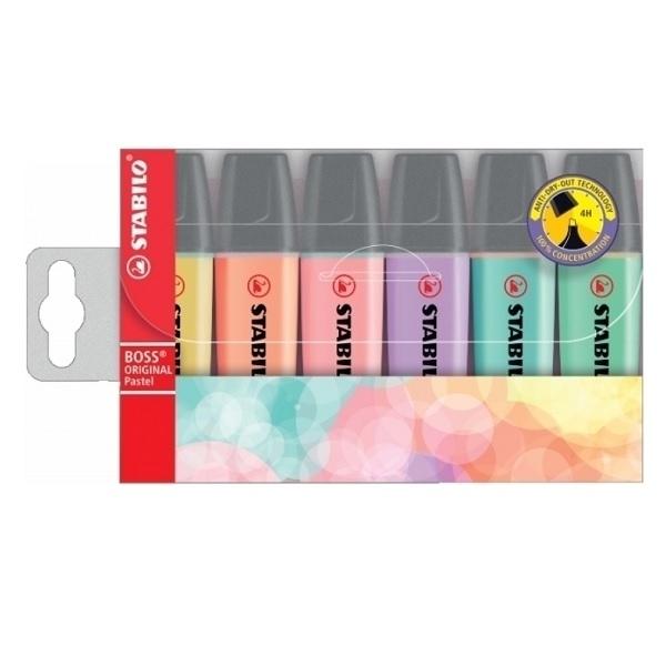 MARCADORES FLUORESCENTES STABILO BOSS ESTUCHE 6 COLORES PASTEL SURTIDOS
