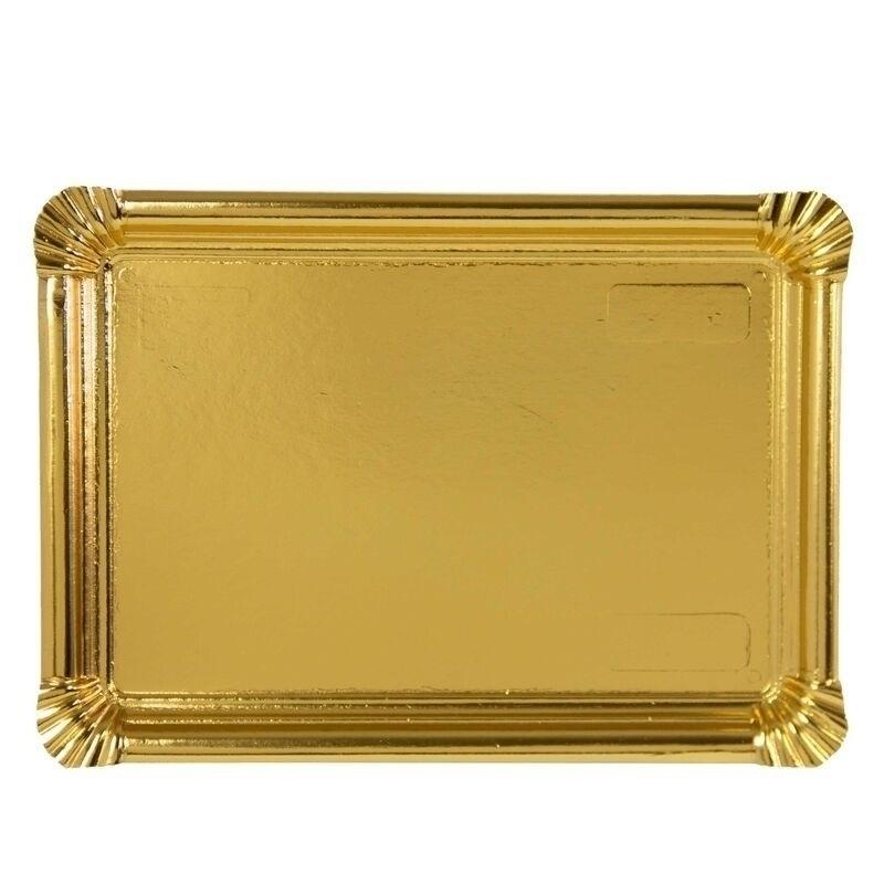 BANDEJAS CARTON ORO 24X30CM N9 PAQUETE 100 UNIDADES