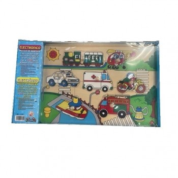 PUZZLE MADERA ELECTRONICO VEHICULOS FALOMIR