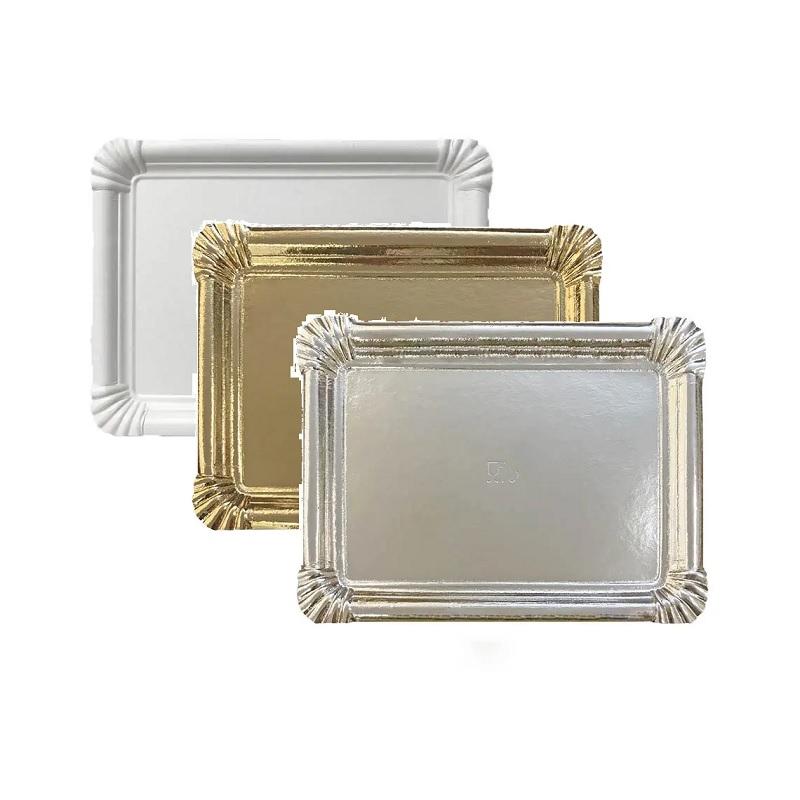 BANDEJAS CARTON ESTUCADO ORO 31X38CM  N12 PAQUETE 50 UNIDADES