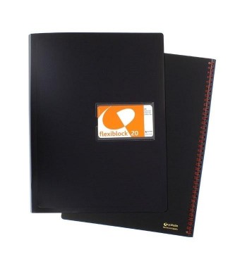 CARPETA DE 20 FUNDAS ESPIRAL FLEXIBLOC FOLIO NEGRO REF.39312010