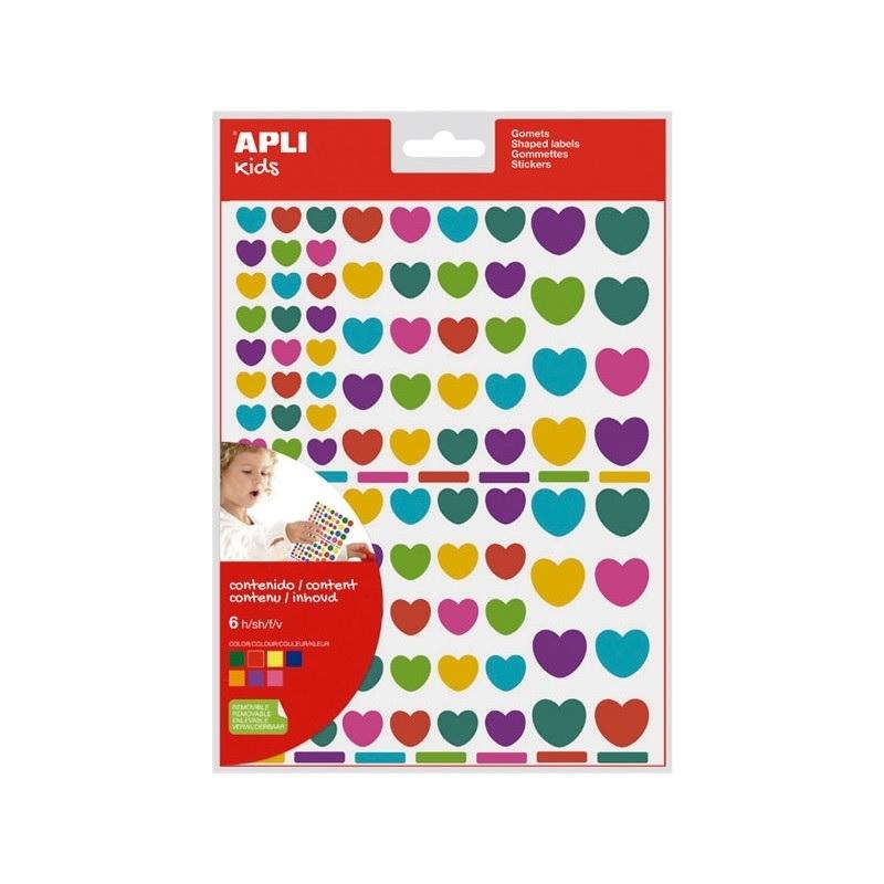 GOMETS CORAZONES MULTICOLOR 6H APLI 18767