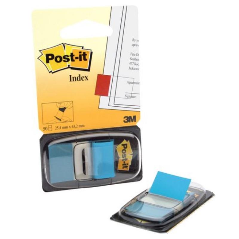 INDICES POST-IT ADHESIVOS INDEX DISPENSADOR 50 UD 25,4X43,1 AZUL VIVO 70071392768