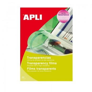 TRANSPARENCIAS APLI 100UDS DE POLIESTER 100M DINA4 859  (  00859  )