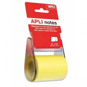 NOTAS ADHESIVAS APLI DISPENSADOR ROLLO 60MMX10M AMARILLO  (  11595  )