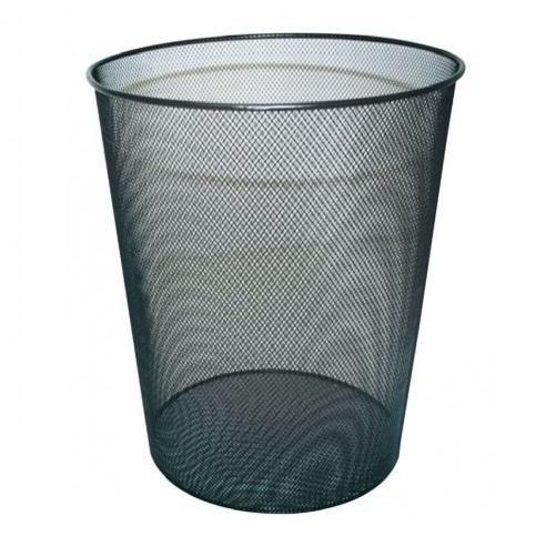 PAPELERA METAL REJILLA GRIS-NEGRO