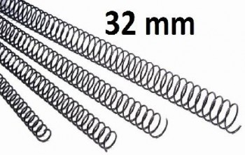 ESPIRALES METALICAS CAJA 50UD 280H LOMO 32MM DIAMETRO NEGRO GBC ESP905132