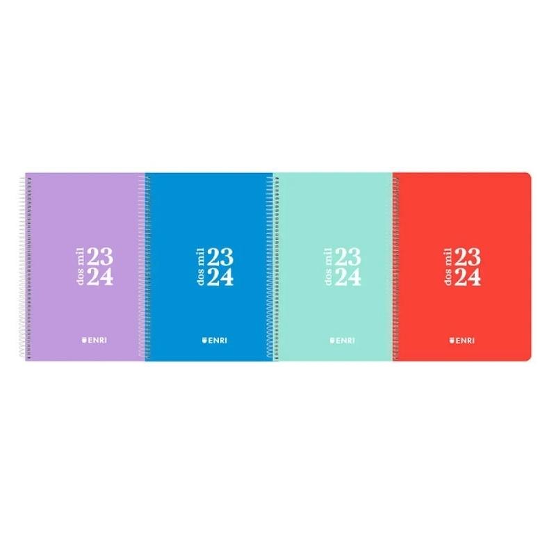 AGENDA ESCOLAR (2023-24) ENRI TEENS ESPIRAL tapa PP 4º S/V SURTIDO (4 col.)