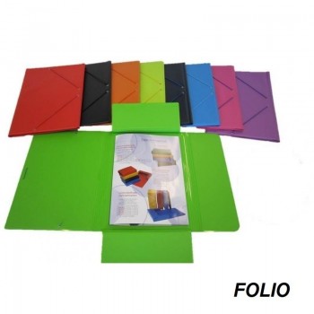 CARPETA FOLIO  PVC GOMAS Y SOLAPAS COLORES SARO 2321  PRAXTON