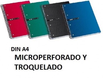 CUADERNO ESPIRAL LISO MICROPERFORADO DINA4+ 160 HOJAS ENRI 100435670