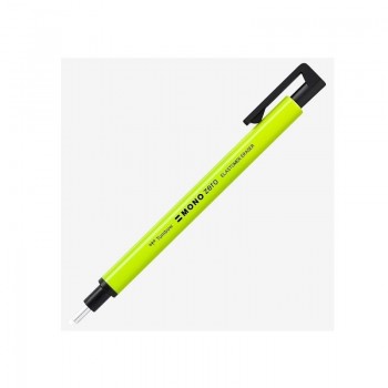 GOMA DE BORRAR DE PRECISION PUNTA REDONDA TOMBOW MONO ZERO CUERPO AMARILLO NEON