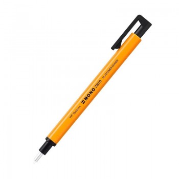 GOMA DE BORRAR TOMBOW MONO ZERO NEON BORRADOR DE PRECISION PUNTA REDONDA CUERPO NARANJA NEON EH-KUR56