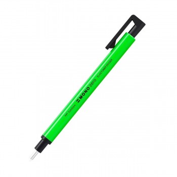 GOMA DE BORRAR DE PRECISION PUNTA REDONDA TOMBOW MONO ZERO CUERPO VERDE NEON