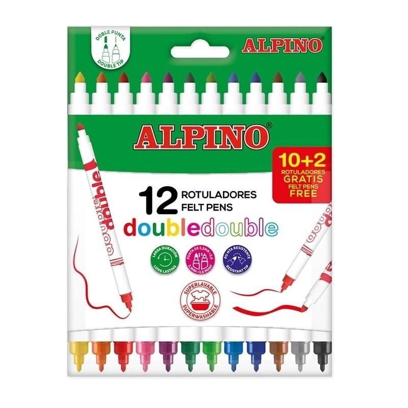 Rotuladores Alpino Standard 12 Colores Pack Promo 12 Cajas Rotuladores + 6  Cajas Lapices Plastialpino 12