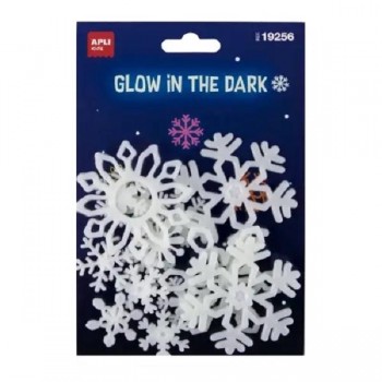 STICKERS APLI COPOS DE NIEVE GLOW IN THE DARK 19256