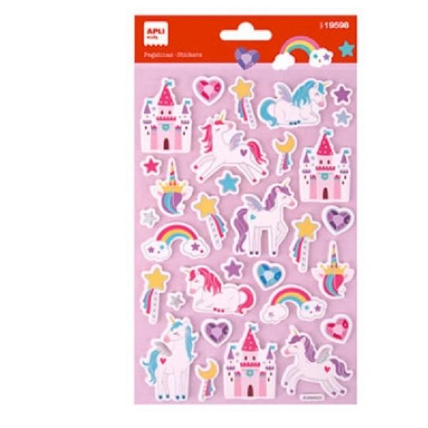 PEGATINAS BLISTER ETIQUETAS PEGAT. UNICORNIOS 1H