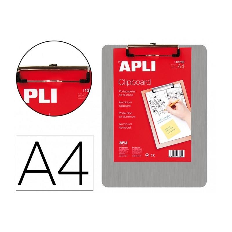 SOPORTE CON PINZA DINA4 PLACA  ALUMINIO PORTA PAPELES APLI ( 13782 )