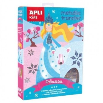 JUEGO APLI CAJA METALLIC TRANSFER PRINCESAS 4UDS  (  15367  )