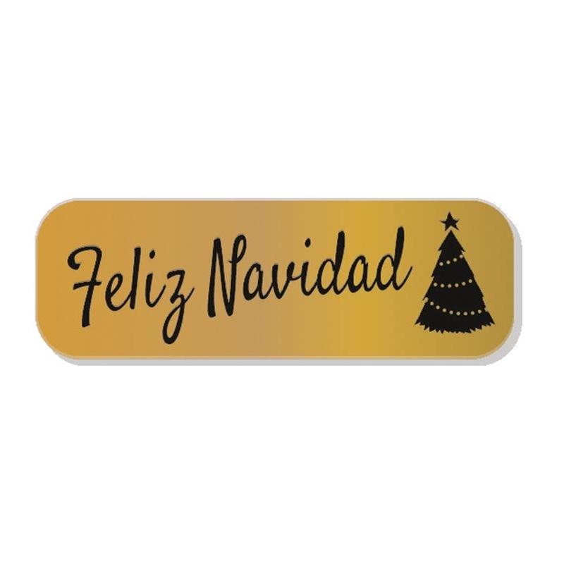 ROLLO 250 ETIQUETAS ORO FELIZ NAVIDAD