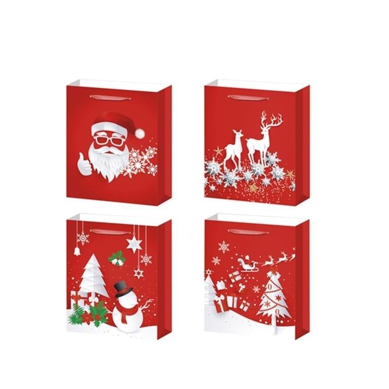 BOLSA PEQUEÑA NAVIDAD RED 23.5X19.5X8CM  (Paq.12)