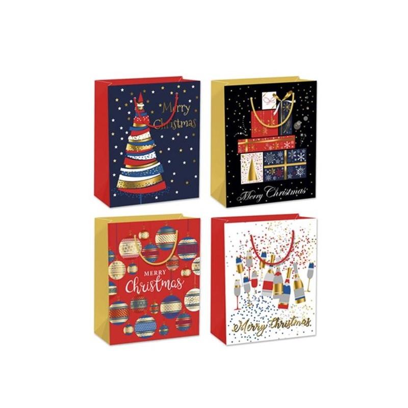 BOLSA PEQUEÑA NAVIDAD DETALLES 23.5X19.5X8CM  ( 12 )