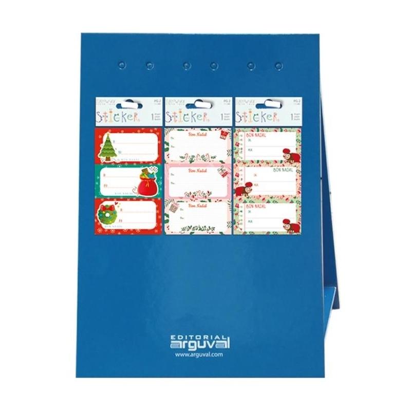 ETIQUETAS BLISTER 9 STICKERS NAVIDAD CATALAN  EXPOSITOR160