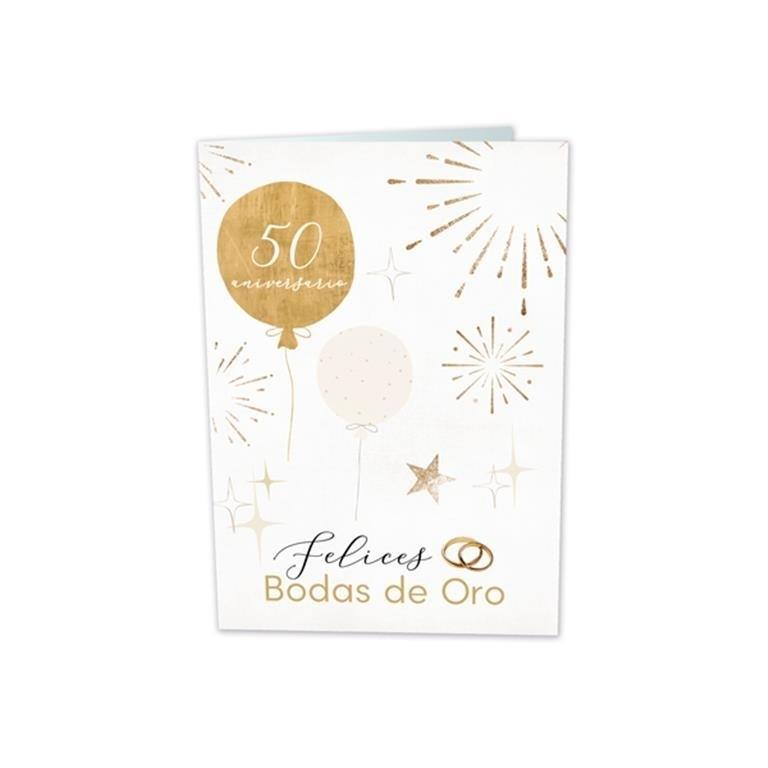 POSTAL BODAS DE ORO GLOBOS ARGUVAL (48) 47647