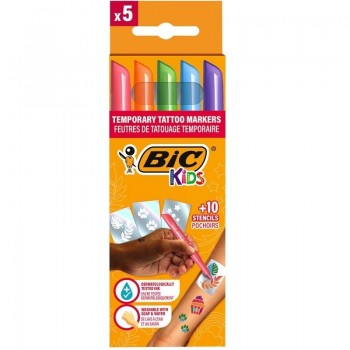 ROTULADORES BIC KIDS TATTOO 5 MARK+10ST EU