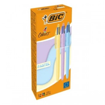 BOLIGRAFO BIC 4 COLORES PASTEL (12)