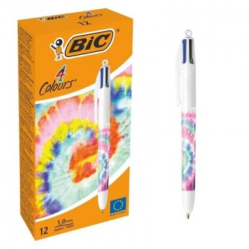 BOLIGRAFO BIC 4 COLORES TIEDYE PASTEL (12)