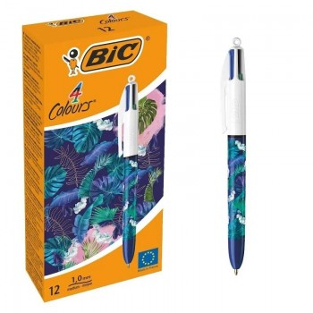 BOLIGRAFO BIC 4 COLORES BOTANICAL (12)