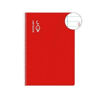 CUADERNO ESP DINA4 LINEAS TDD 80H 70GR TAPA ROJA ESCOLOFI