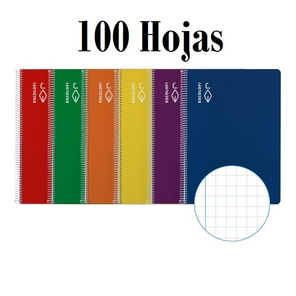 CUADERNO ESP DINA5 5X5 TDD 100H 70GR CON MARGEN ESCOLOFI ROJO