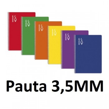 CUADERNO ESPIRAL DINA5 PAUTA 3,5MM TAPA DURA 100 HOJAS 70GR ESCOLOFI