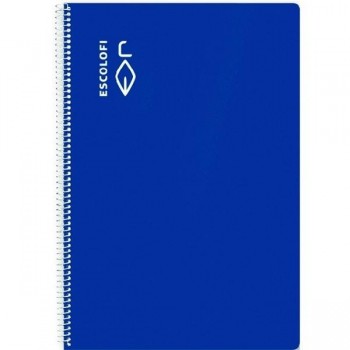 CUADERNO ESPIRAL PAUTA MONTESSORI 5MM DINA4 40 HOJAS 70GR AZUL TAPA DURA ESCOLOFI 180940805