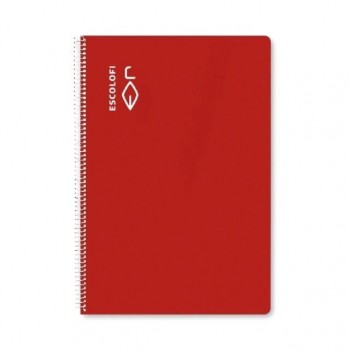 CUADERNO ESPIRAL CUADRO 8X8 FOLIO 100H TD ROJO ESCOLOFI