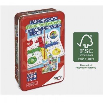 JUEGO PARCHIS - OCA FSC - METAL BOX (MADERA FSC) CAYRO