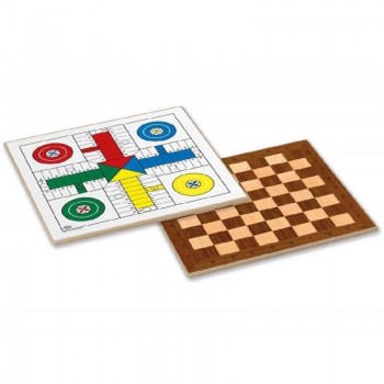 TABLERO DE PARCHIS AJEDREZ MADERA 40X40 TABLERO SIN ACCESORIOS