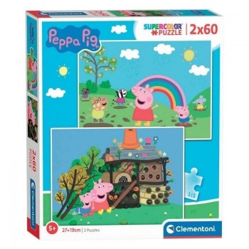 PUZZLE 2X60 PIEZAS PEPA PIG CLEMENTONI 21622