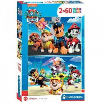 PUZZLE 2X60 PIEZAS PAW PATROL CLEMENTONI 21623