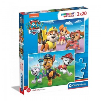 PUZZLE 2X20 PIEZAS PAW PATROL CLEMENTONI 24800