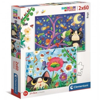 PUZZLE CLEMENTONI INSECTOS BUGS  2X60 PIEZAS