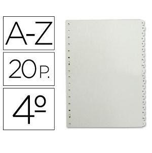 SEPARADORES INDICE ALFABETICO A-Z DINA5 PLASTICO DE COLOR GRIS SIN CARATULA MULTIFIN PLASTICO 3002