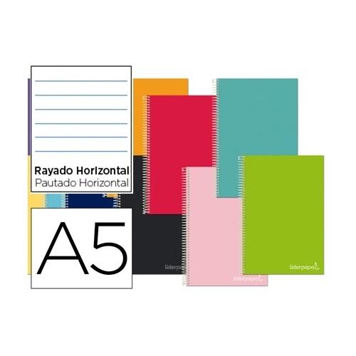 CUADERNO ESP DINA5 MICROPER LINEAS 140H 75GR 5 BANDAS JOLLY TAPA FORRADA LIDERPAPEL COLORS SURTIDOS