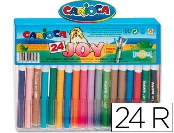 ROTULADORES ESTUCHE DE 24 COLORES CARIOCA JOY CRISTAL 11050-24