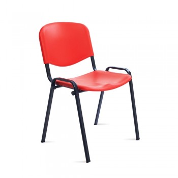 SILLA CONFIDENTE RESPALDO PLASTICO ROJO / ASIENTO PLASTICO ROJO ( SERIE ERGOLINE )