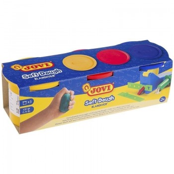 PLASTILINAS PASTA BLANDIVER 403 -ROJO AMARILLO AZUL -CAJA CON 3 BOTES