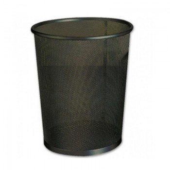 PAPELERA 19LITROS Q-CONECT METALICA NEGRA REJILLA 295X345MM